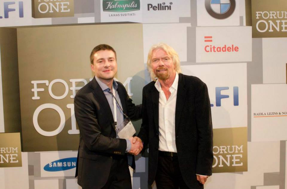Martynas Šaikus su Richard Branson